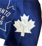 Men's Mitchell & Ness Blue Toronto Maple Leafs Vintage Retro Heritage Lace-Up Pullover Sweatshirt
