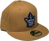Men's New Era Light Bronze Toronto Maple Leafs NHL Hockey Custom 59FIFTY Fitted Hat