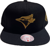 Men's Toronto Blue Jays MLB Mitchell & Ness Fashion Basic Black Gold Snapback Hat