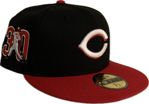 Men's Cincinnati Reds New Era Ken Griffey Jr. Side Patch Black Red Fitted Hat