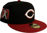 Men's Cincinnati Reds New Era Ken Griffey Jr. Side Patch Black Red Fitted Hat