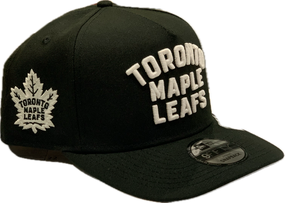 Men’s Toronto Maple Leafs New Era Word Mark 9FIFTY A-Frame Snapback Adjustable Hat – Black & White