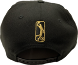 Men's Raptors 905 SAUGA Word Mark Black Gold New Era 9Fifty Snapback Custom Hat Cap