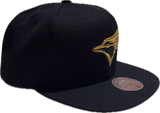 Men's Toronto Blue Jays MLB Mitchell & Ness Fashion Basic Black Gold Snapback Hat