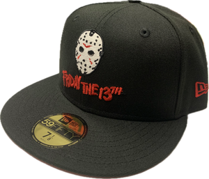 Friday the 13th Jason Voorhees Hockey Mask New Era 59Fifty Fitted Hat - Black