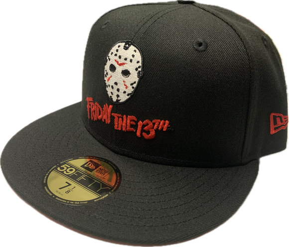 Friday the 13th Jason Voorhees Hockey Mask New Era 59Fifty Fitted Hat - Black