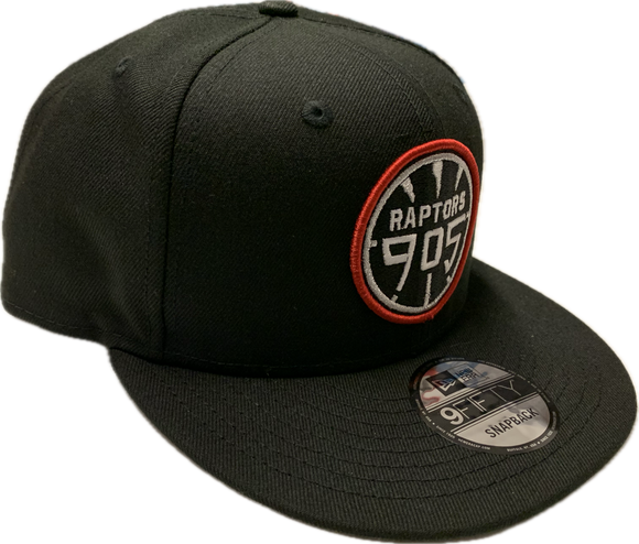 Men's Raptors 905 Official Logo Black Red New Era 9Fifty Snapback Custom Hat Cap