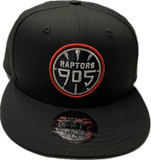 Men's Raptors 905 Official Logo Black Red New Era 9Fifty Snapback Custom Hat Cap