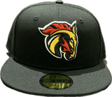 Men's Calgary Wranglers Black Custom Logo New Era 59fifty Fitted Hat Cap - AHL Hockey