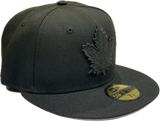 Men's New Era  Toronto Maple Leafs Black on Black NHL Hockey Custom 59FIFTY Fitted Hat