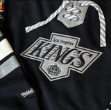 Men's Mitchell & Ness Black Los Angeles Kings Vintage Retro Heritage Lace-Up Pullover Sweatshirt