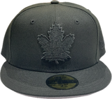 Men's New Era  Toronto Maple Leafs Black on Black NHL Hockey Custom 59FIFTY Fitted Hat