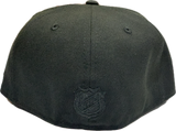 Men's New Era  Toronto Maple Leafs Black on Black NHL Hockey Custom 59FIFTY Fitted Hat