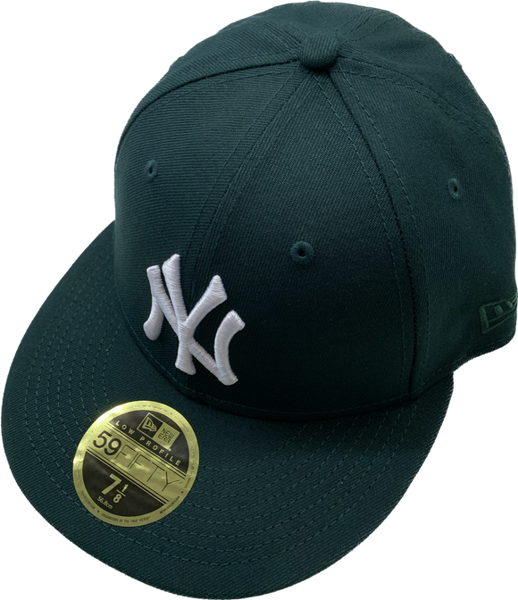 Men's New York Yankees New Era Green White Logo Low Profile 59FIFTY Fitted Hat
