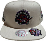 Men's Toronto Raptors NBA Mitchell & Ness Historical Cream Snapback Hat - Original Fit
