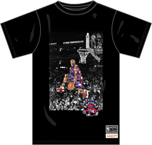 Men's Toronto Raptors Mitchell & Ness Vince Carter Pixelated Slam Dunk Contest Black T Shirt