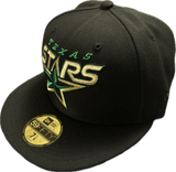 Men's Texas Stars Black Custom Logo New Era 59fifty Fitted Hat Cap - AHL Hockey