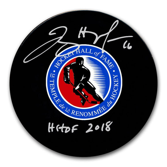 Jayna Hefford Hall of Fame Signed Hockey Auto Model Puck - With HOF 2018 Inscription