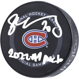 Juraj Slafkovsky Montreal Canadiens Autographed Official Game Puck with "#1 Pick" Inscription