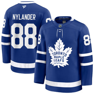 Men's Toronto Maple Leafs William Nylander Fanatics Blue Captain Patch Home Premium Jersey