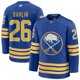 Men's Buffalo Sabres Fanatics Blue Home Premium NHL Hockey Jersey With AK Name Bar - Rasmus Dahlin