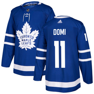 Men's Toronto Maple Leafs Max Domi adidas Blue Authentic Player Hockey Jersey