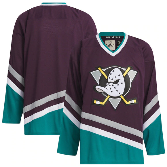 Men s Anaheim Ducks Adidas Purple Team Classic NHL Hockey Jersey