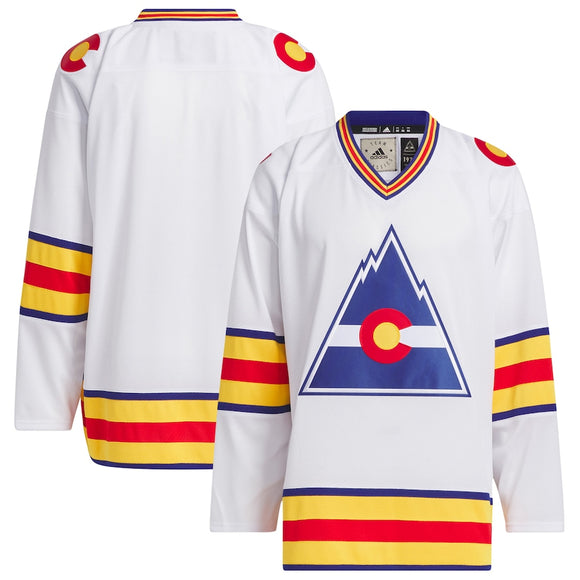 Men's Colorado Rockies Adidas White Team Classic NHL Hockey Jersey