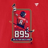 Men's Washington Capitals Alexander Ovechkin Fanatics Athletic Red NHL All-Time Leading Goal Scorer Locker Room T-Shirt