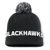 Men's Chicago Blackhawks Fanatics Black High Stick Cuffed Knit Hat with Pom
