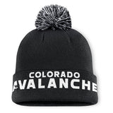 Men's Colorado Avalanche Fanatics Black High Stick Cuffed Knit Hat with Pom