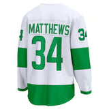 Men's Toronto Maple Leafs Auston Matthews Fanatics Branded White St. Patricks Alternate Premier Breakaway Player Jersey