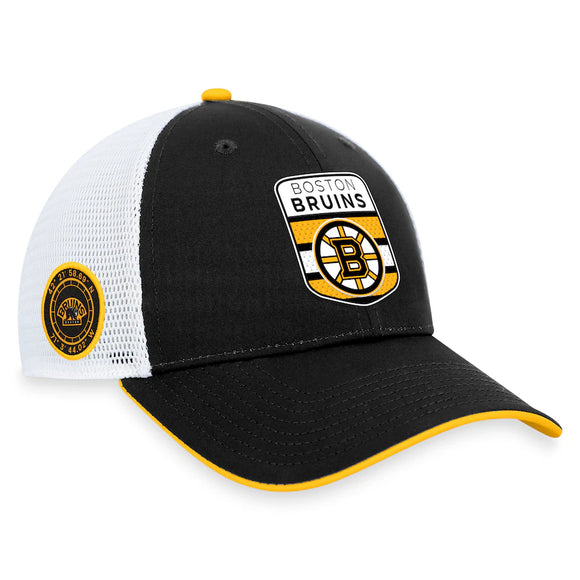 Men's Boston Bruins Fanatics Branded Black 2023 NHL Draft On Stage Trucker Adjustable Hat