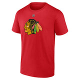 Men's Chicago Blackhawks Connor Bedard Fanatics Branded Red 2023 NHL Draft Authentic Stack Player Name & Number T-Shirt
