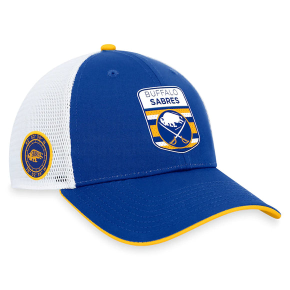 Men's Buffalo Sabres Fanatics Branded Royal 2023 NHL Draft On Stage Trucker Adjustable Hat