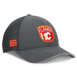 Men's Calgary Flames Fanatics Gray Authentic Pro Home Ice Trucker Adjustable Hat