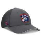 Men's Edmonton Oilers Fanatics Gray Authentic Pro Home Ice Trucker Adjustable Hat