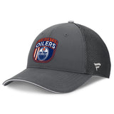 Men's Edmonton Oilers Fanatics Gray Authentic Pro Home Ice Trucker Adjustable Hat