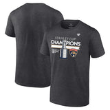 Men's Florida Panthers Fanatics Heather Charcoal 2024 Stanley Cup Champions Locker Room T-Shirt