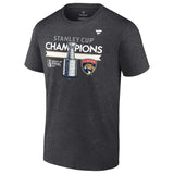 Men's Florida Panthers Fanatics Heather Charcoal 2024 Stanley Cup Champions Locker Room T-Shirt