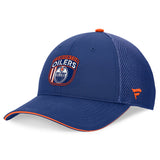 Youth Edmonton Oilers Fanatics Royal 2024 NHL Draft On Stage Trucker Adjustable Hat