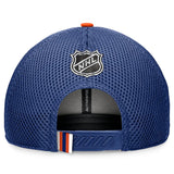 Youth Edmonton Oilers Fanatics Royal 2024 NHL Draft On Stage Trucker Adjustable Hat