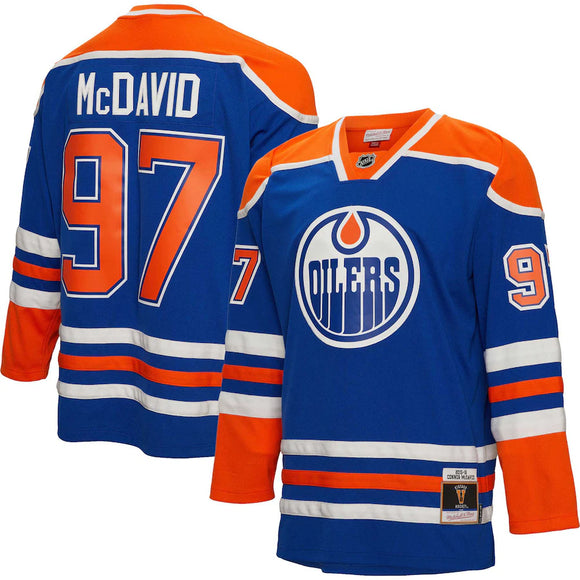 Men's Edmonton Oilers Connor McDavid Mitchell & Ness Blue 2015-16 Blue Line Player Jersey