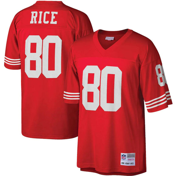Men's Mitchell & Ness Jerry Rice Scarlet San Francisco 49ers 1990 Retired Player Replica Jersey