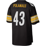 Men's Mitchell & Ness Troy Polamalu Black Pittsburgh Steelers Retired Player Replica - Jersey