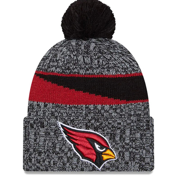 Men's New Era Black Arizona Cardinals 2023 Sideline Cuffed Knit Hat With Pom