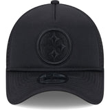 Pittsburgh Steelers New Era All Day A-Frame Trucker 9FORTY Adjustable Hat - Black