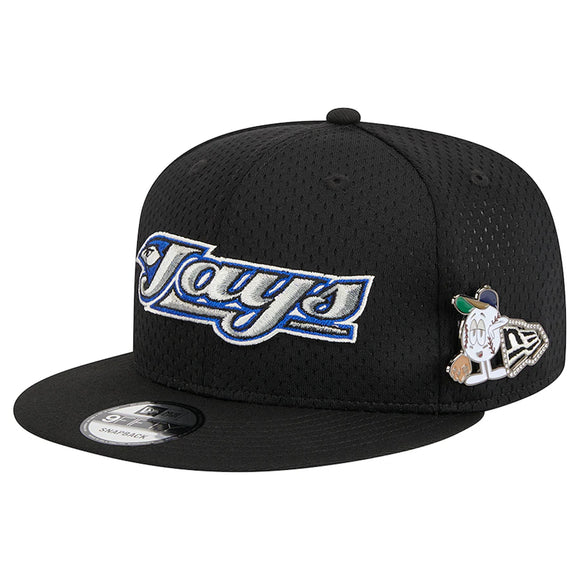 Men's Toronto Blue Jays New Era Black Post Up Pin 9FIFTY Snapback Hat