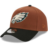 Philadelphia Eagles New Era Harvest A-Frame 9FORTY Adjustable Hat - Brown