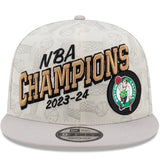 Men's New Era Cream Boston Celtics 2024 NBA Finals Champions Locker Room 9FIFTY Snapback Hat